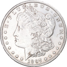 Coin, United States, Morgan, Dollar, 1897, San Francisco, MS(60-62), Silver