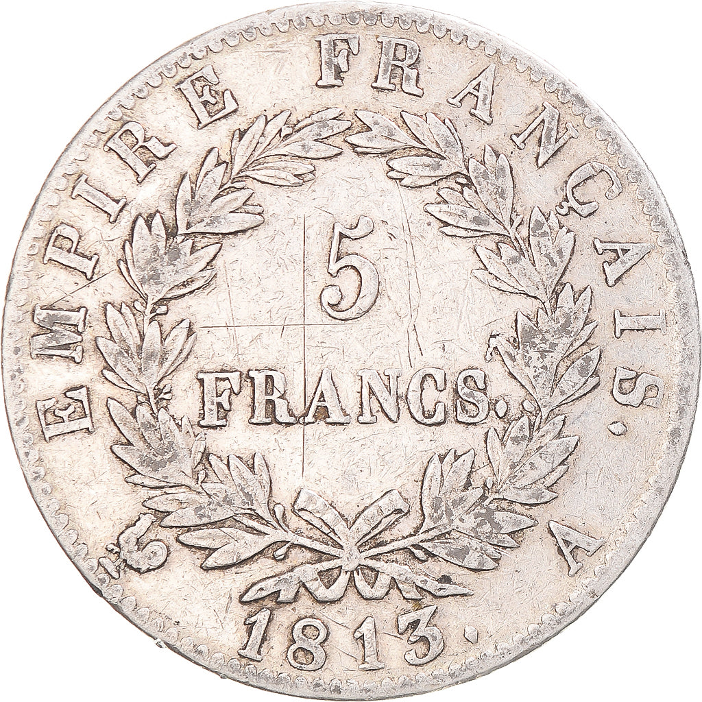 Münze, Frankreich, Napoleon I, 5 Francs, 1813, Paris, S+, Silber, Gadoury:584