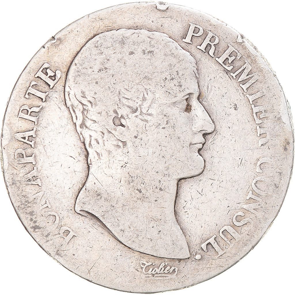 Moneta, Francia, Napoleon I, 5 Francs, An XI, Paris, B+, Argento, Gadoury:577