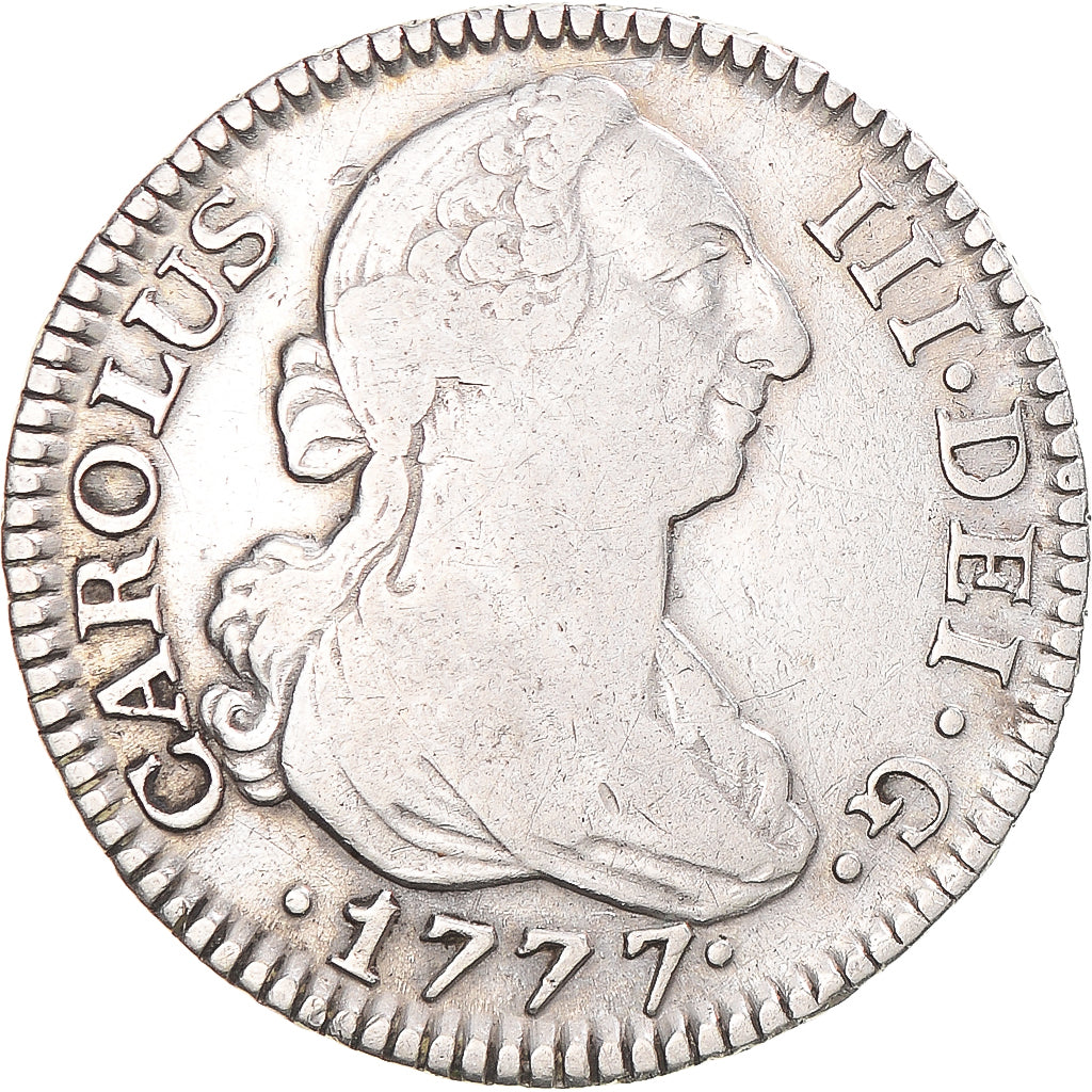 Monnaie, Espagne, Charles III, 2 Reales, 1777, Madrid, TB+, Argent