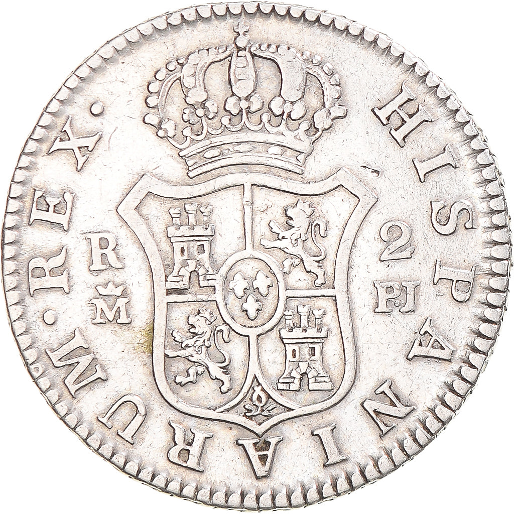 Monnaie, Espagne, Charles III, 2 Reales, 1777, Madrid, TB+, Argent