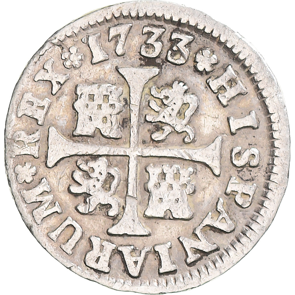 Münze, Spanien, Philip V, 1/2 Réal, 1733, Madrid, S+, Silber
