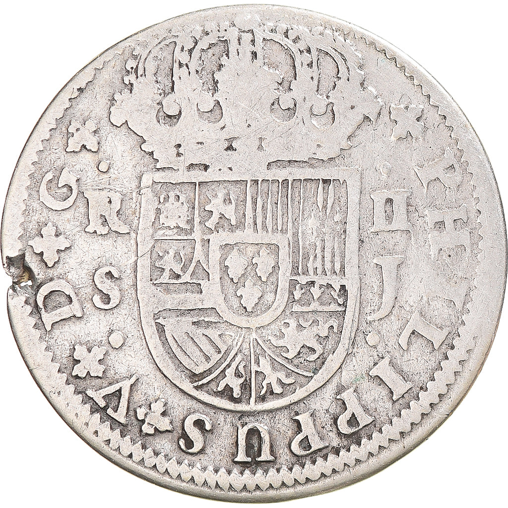 Coin, Spain, Philip V, 2 Reales, Uncertain date, Seville, VF(20-25), Silver