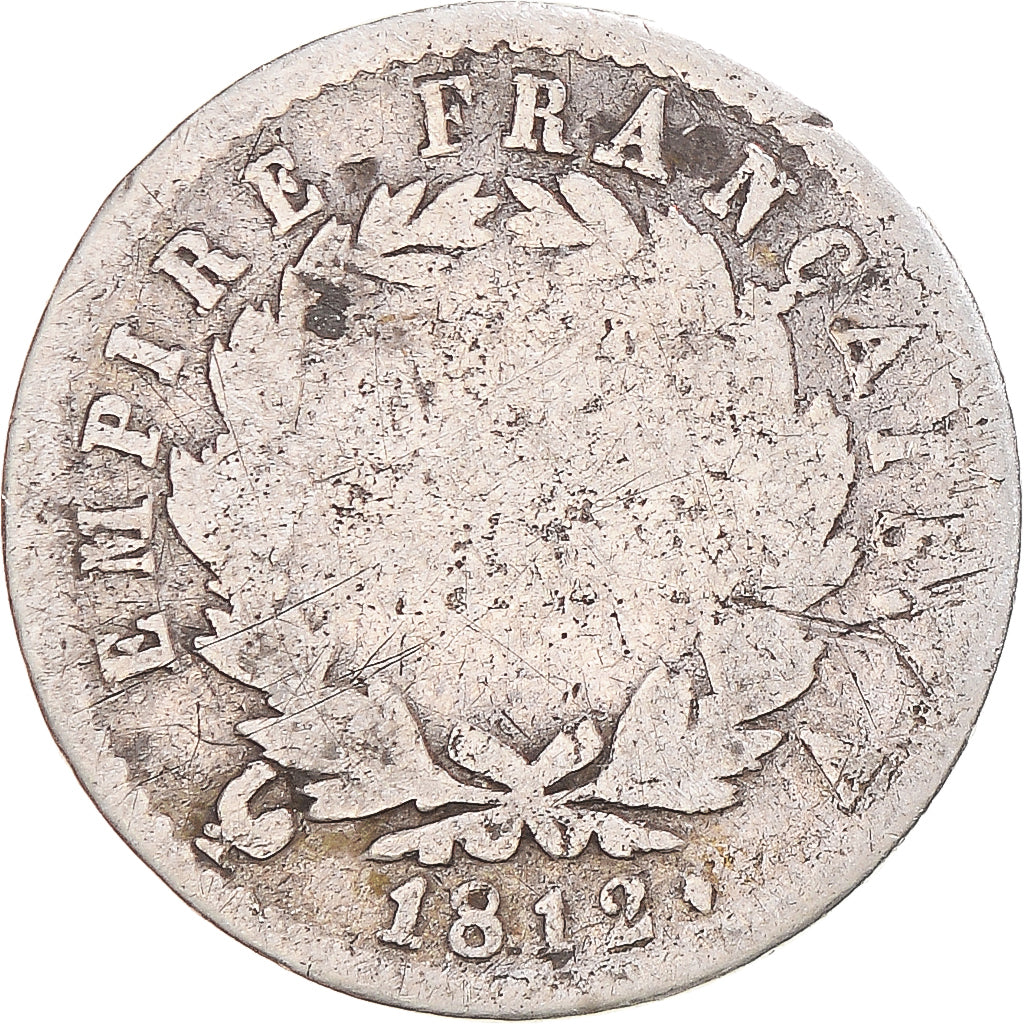 Moneta, Francja, Napoleon I, Demi Franc, 1812, Paris, VG(8-10), Srebro