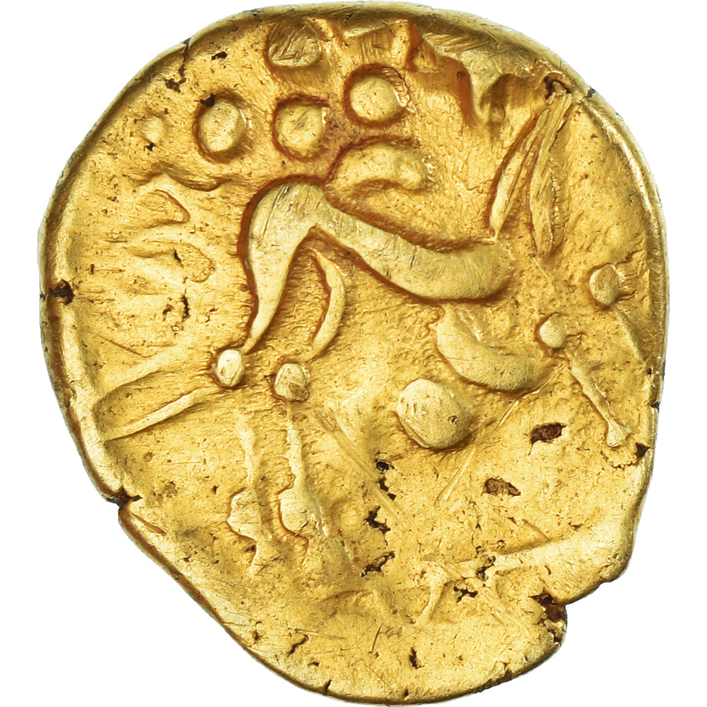 Coin, Ambiani, Stater, 80-50 BC, Rare, EF(40-45), Gold, Delestrée:159