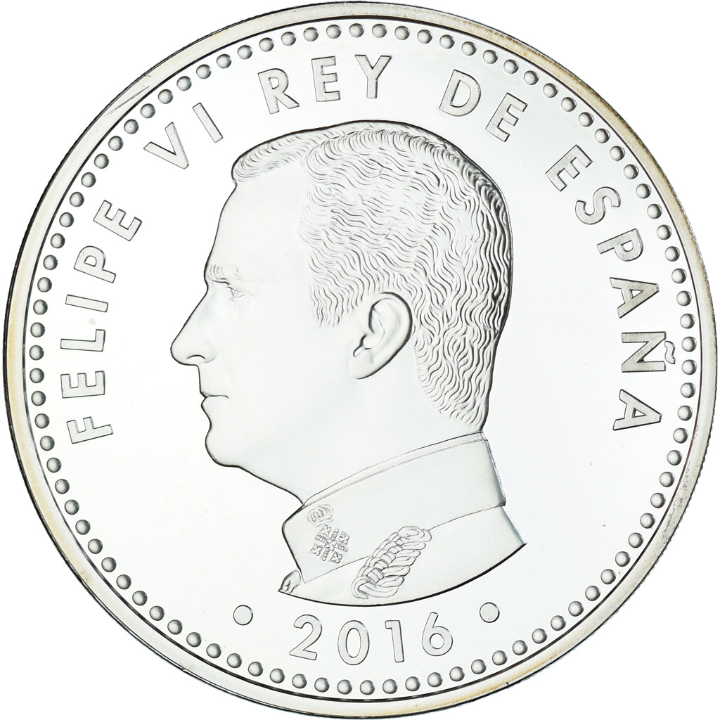Spain, 10 Euro, 2016, Madrid, Cervantes, MS(63), Silver