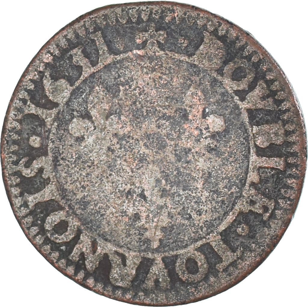 Monnaie, France, Louis XIII, Double Tournois, 1631, La Rochelle, TB+, Cuivre