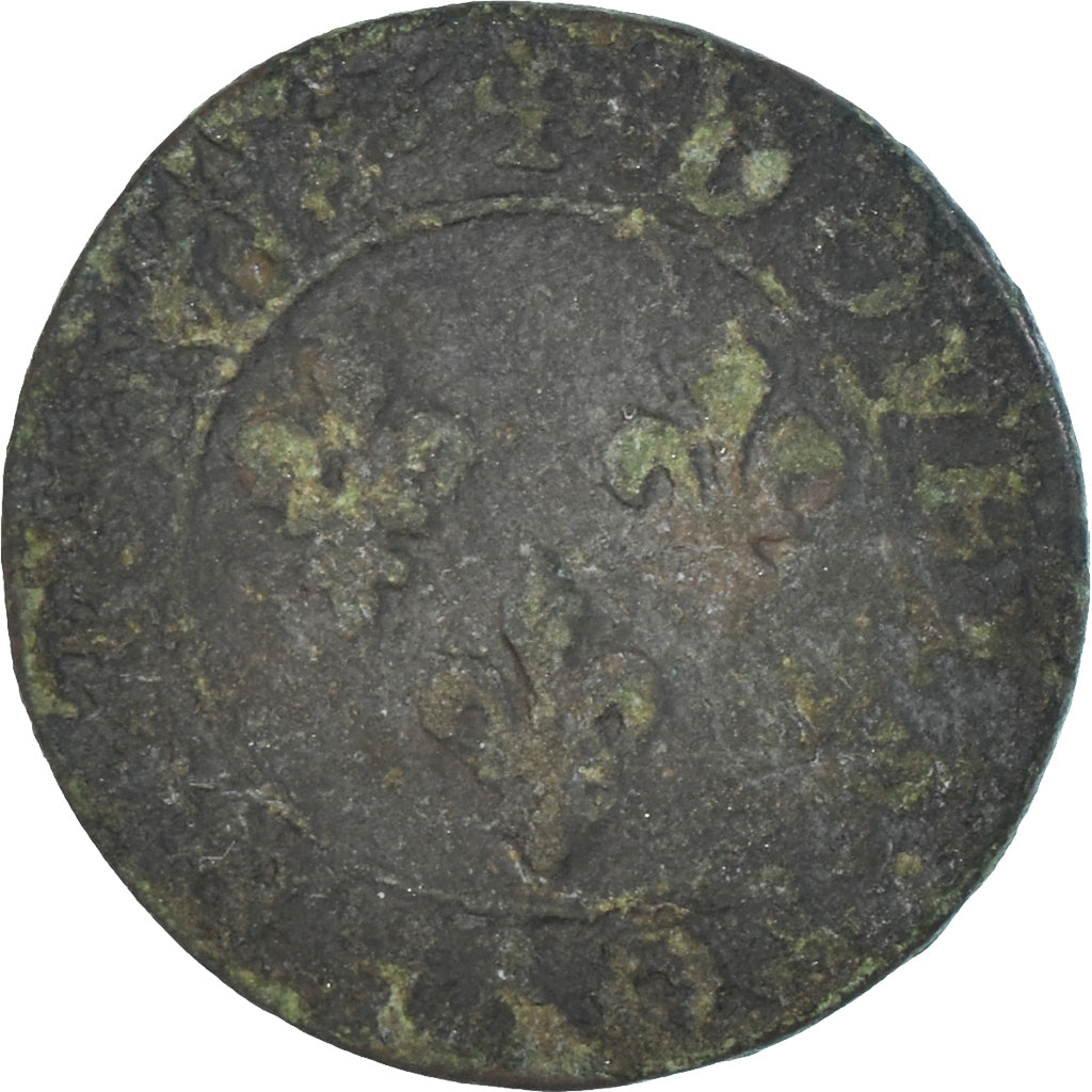 Moeda, França, Louis XIII, Double Tournois, 1616, Amiens, Rara, VF(20-25)