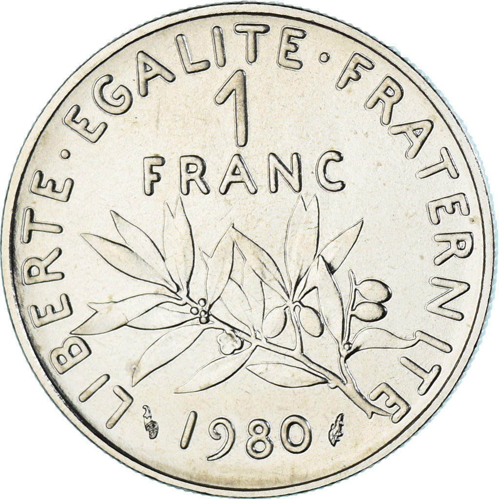 Monnaie, France, Semeuse, 1 Franc, 1980, Paris, série FDC, FDC, Nickel