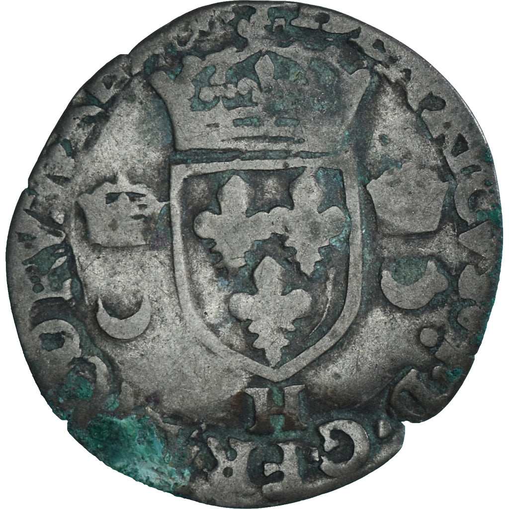 Monnaie, France, Henri II, Douzain aux croissants, Date incertaine, La Rochelle