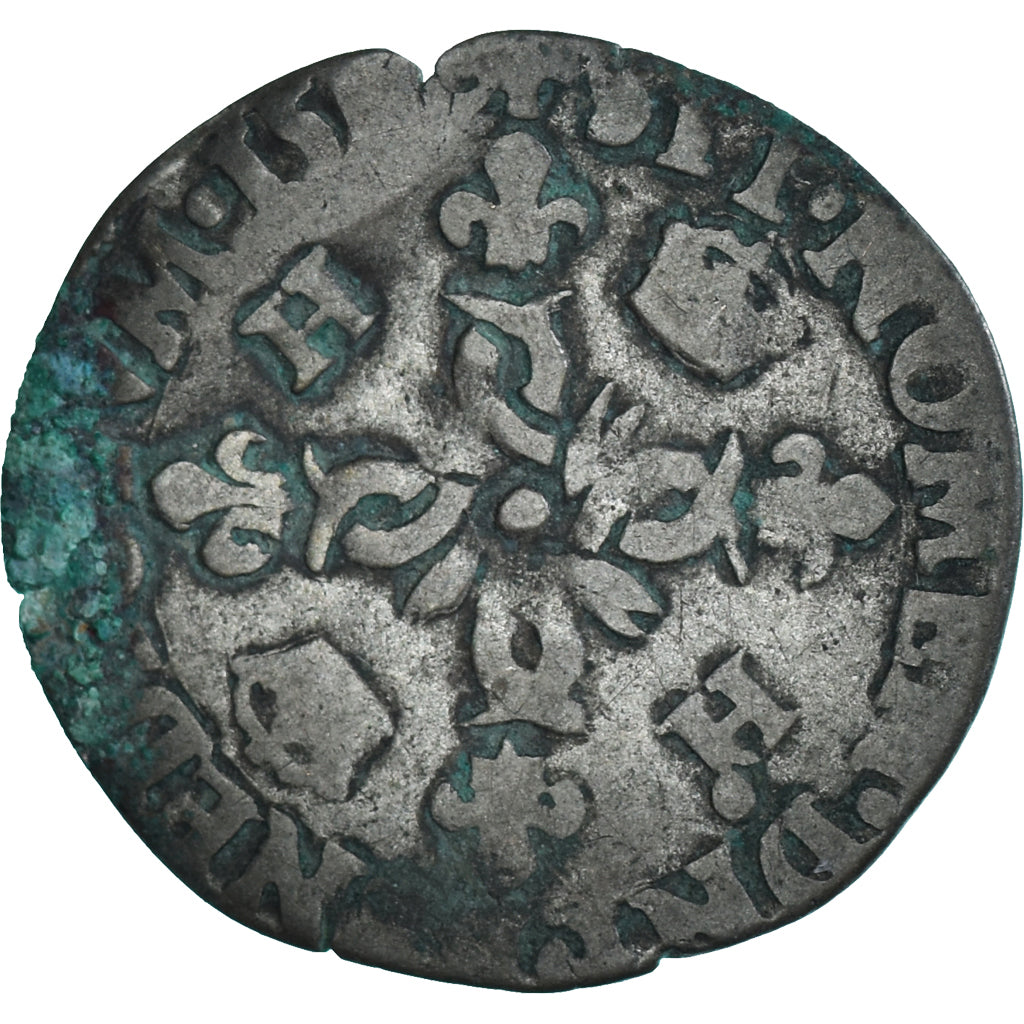 Monnaie, France, Henri II, Douzain aux croissants, Date incertaine, La Rochelle