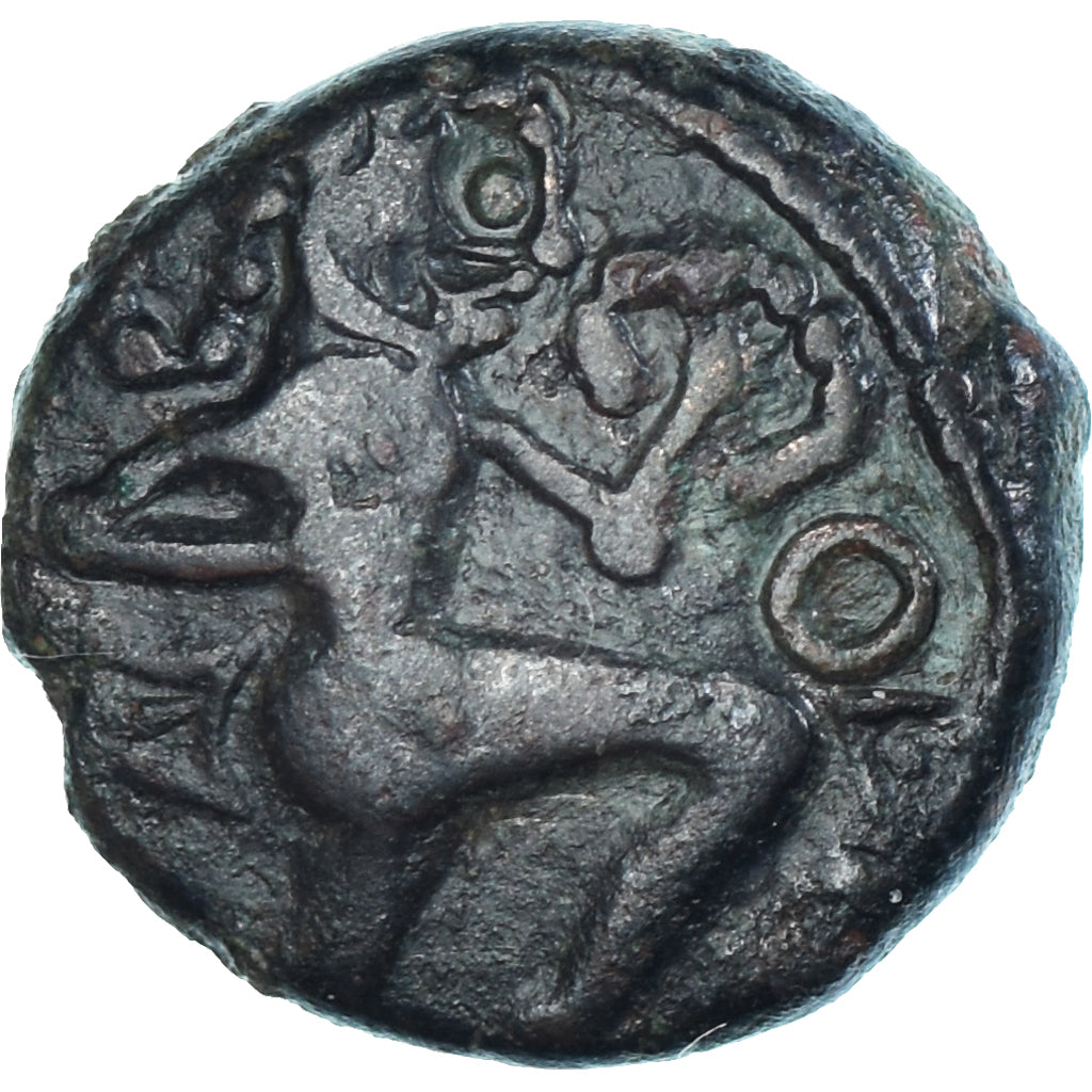 Coin, Bellovaci, Bronze au personnage courant, 80-50 BC, EF(40-45), Bronze
