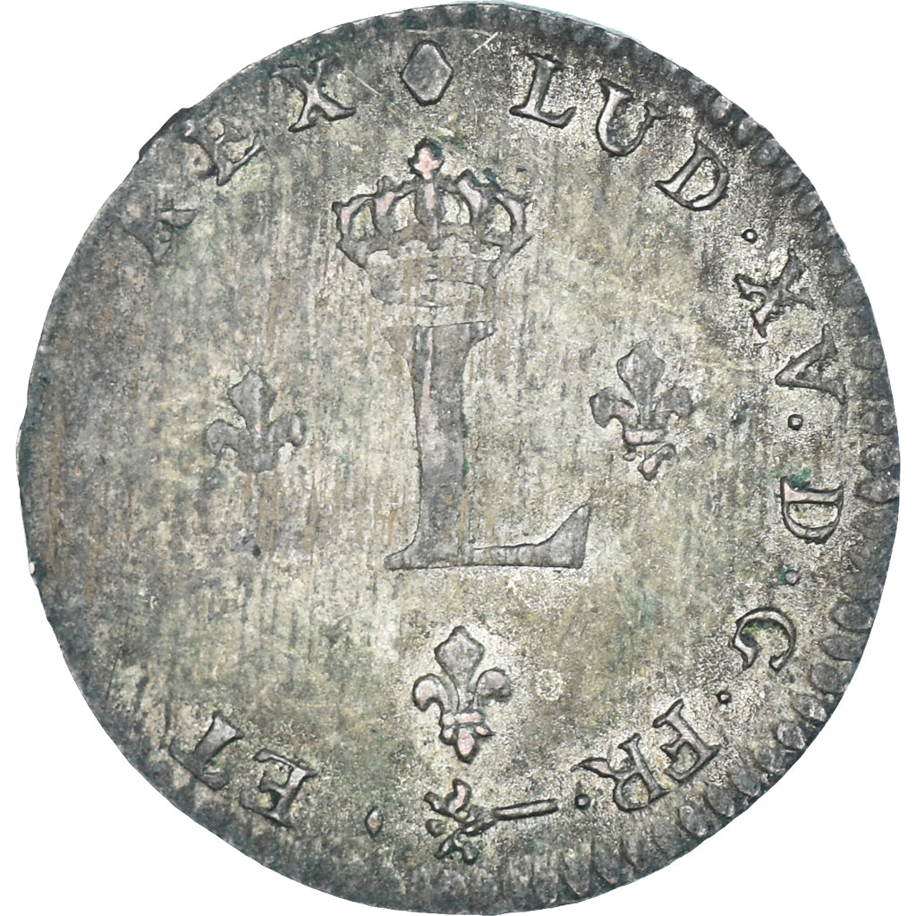 Munten, Frankrijk, Louis XV, Double Sol, 1740, Amiens, PR, Billon, Gadoury:281