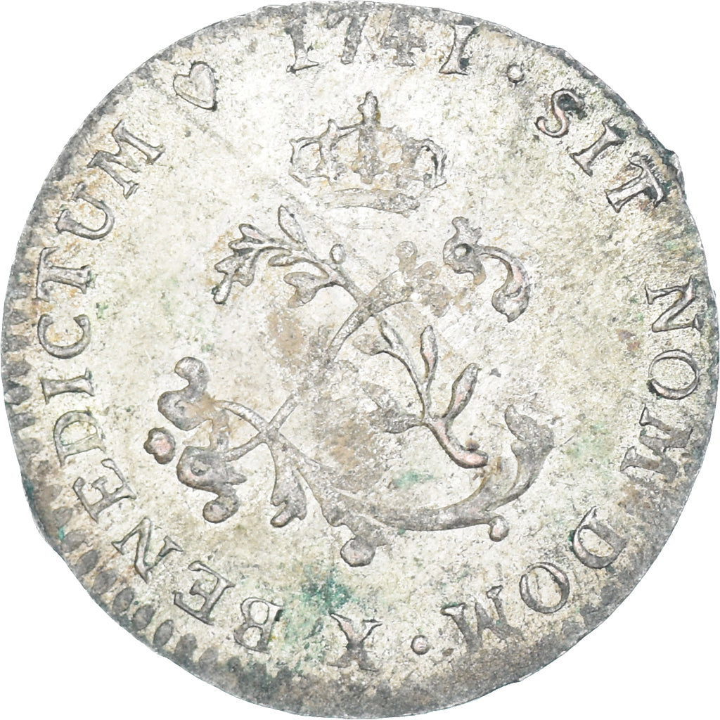 Coin, France, Louis XV, Double Sol, 1741, Amiens, AU(55-58), Billon, Gadoury:281