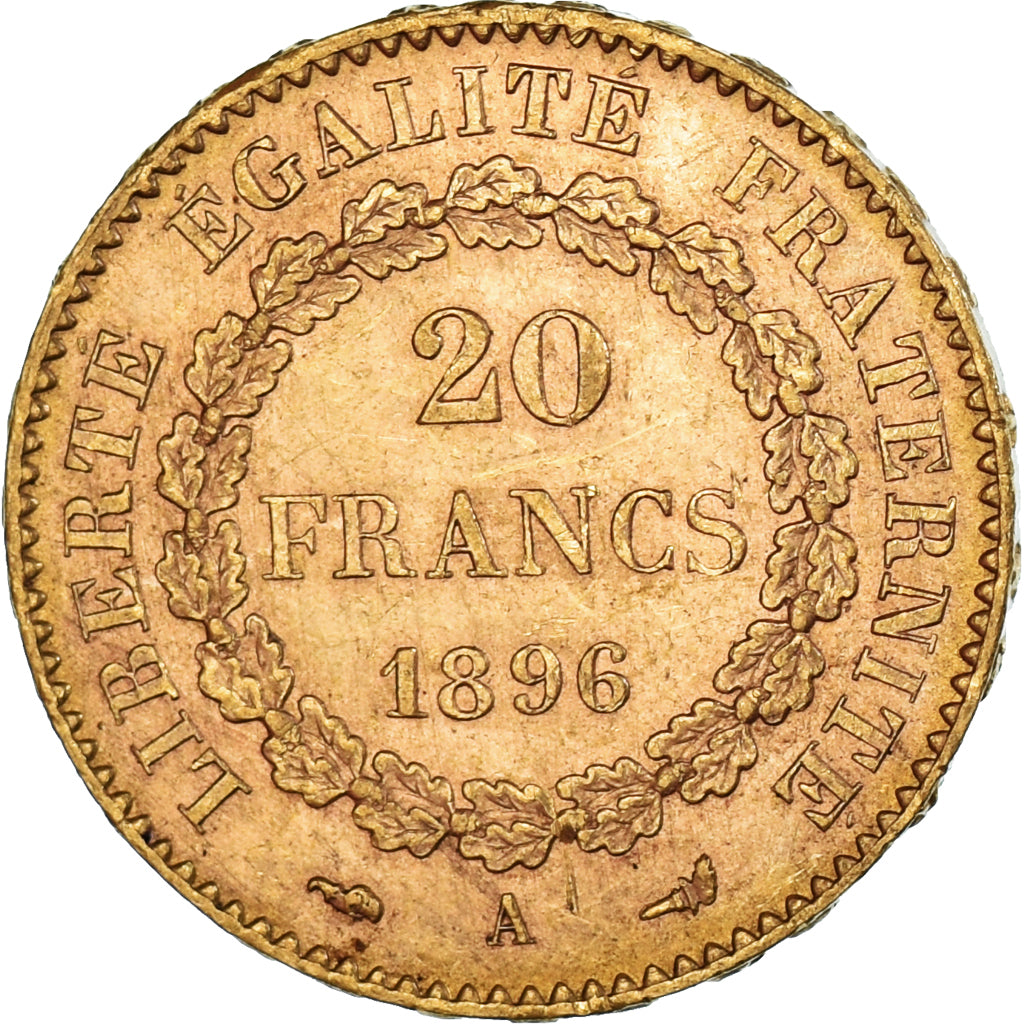 Monnaie, France, Génie, 20 Francs, 1896, Paris, Torche, TTB+, Or, Gadoury:1063