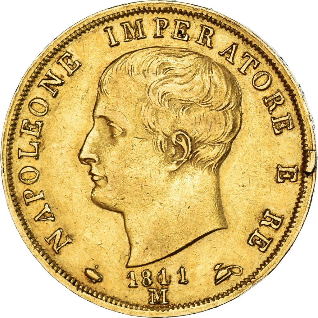 Münze, Italien Staaten, KINGDOM OF NAPOLEON, Napoleon I, 40 Lire, 1811, Milan