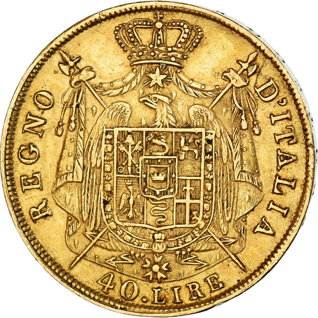 Münze, Italien Staaten, KINGDOM OF NAPOLEON, Napoleon I, 40 Lire, 1811, Milan
