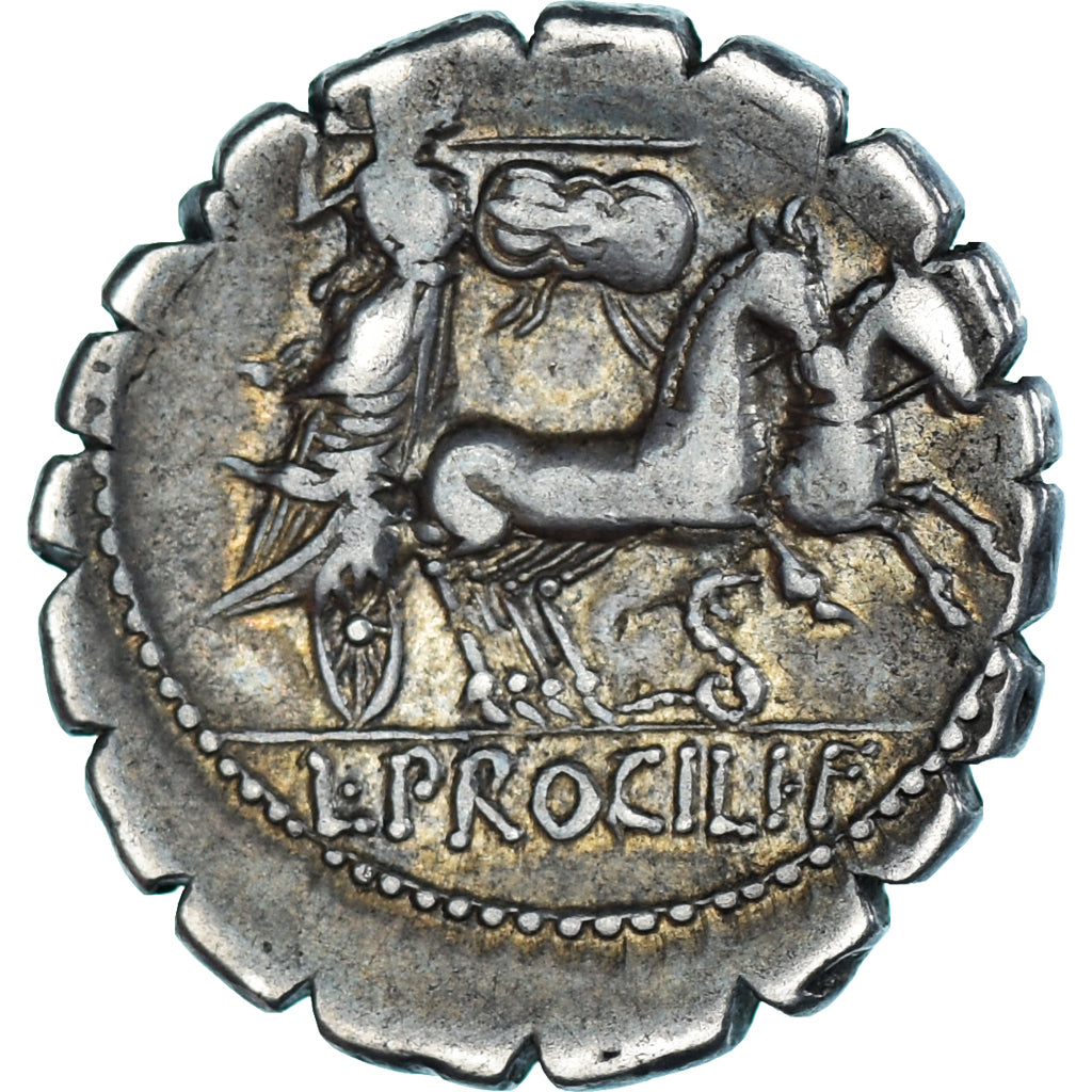 Coin, Procilia, Denarius Serratus, 80 BC, Rome, EF(40-45), Silver