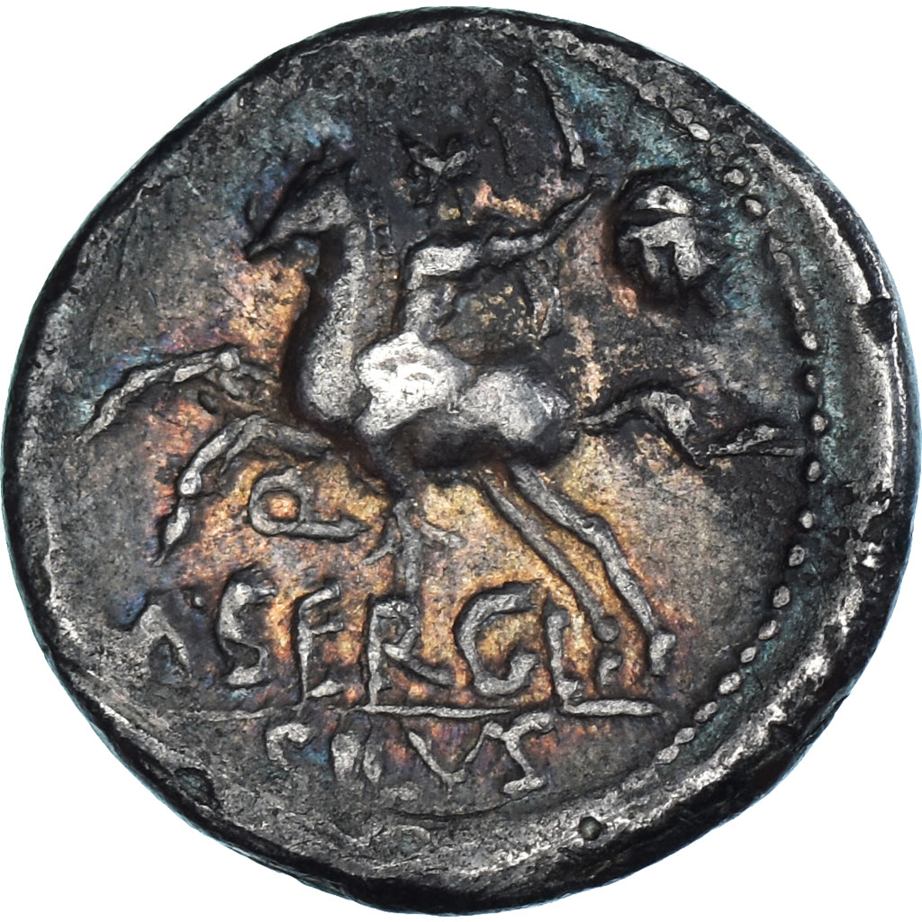 Coin, Sergia, Denarius, 116-115 BC, Rome, EF(40-45), Silver, Crawford:286/1