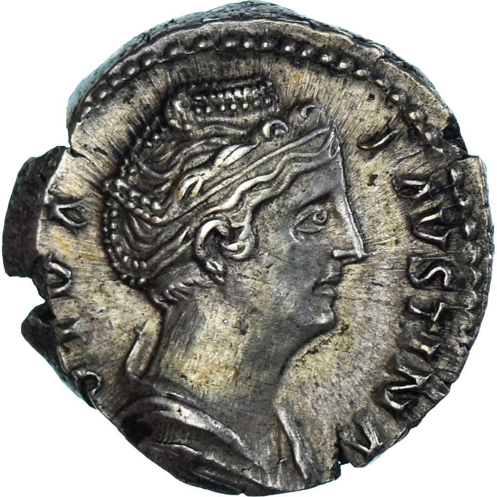 Coin, Diva Faustina I, Denarius, 141, Rome, AU(55-58), Silver, RIC:384a
