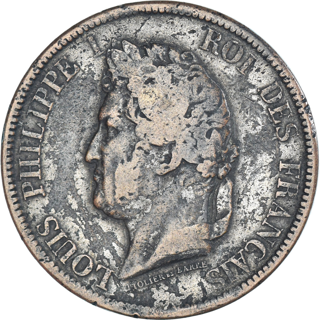 Moneda, COLONIAS FRANCESAS, Louis - Philippe, 10 Cents, 1839, Paris, BC+, Bronce