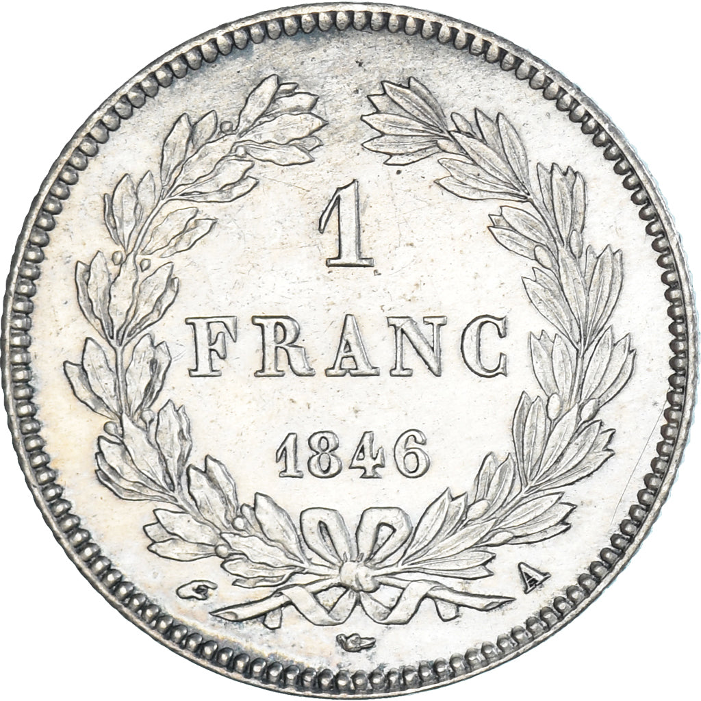 Coin, France, Louis-Philippe, 1 Franc, 1846, Paris, AU(55-58), Silver