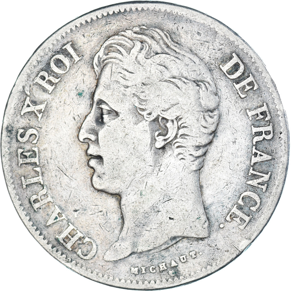 Coin, France, Charles X, 5 Francs, 1828, Lyon, VF(30-35), Silver, Gadoury:644
