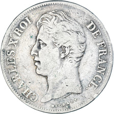 Coin, France, Charles X, 5 Francs, 1828, Lyon, VF(30-35), Silver, Gadoury:644