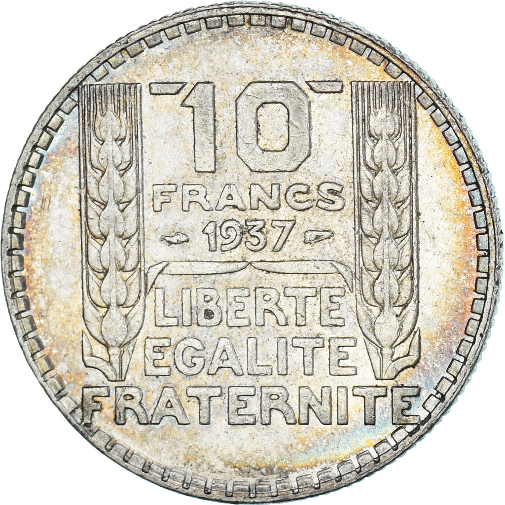 Münze, Frankreich, Turin, 10 Francs, 1937, Paris, SS, Silber, Gadoury:801