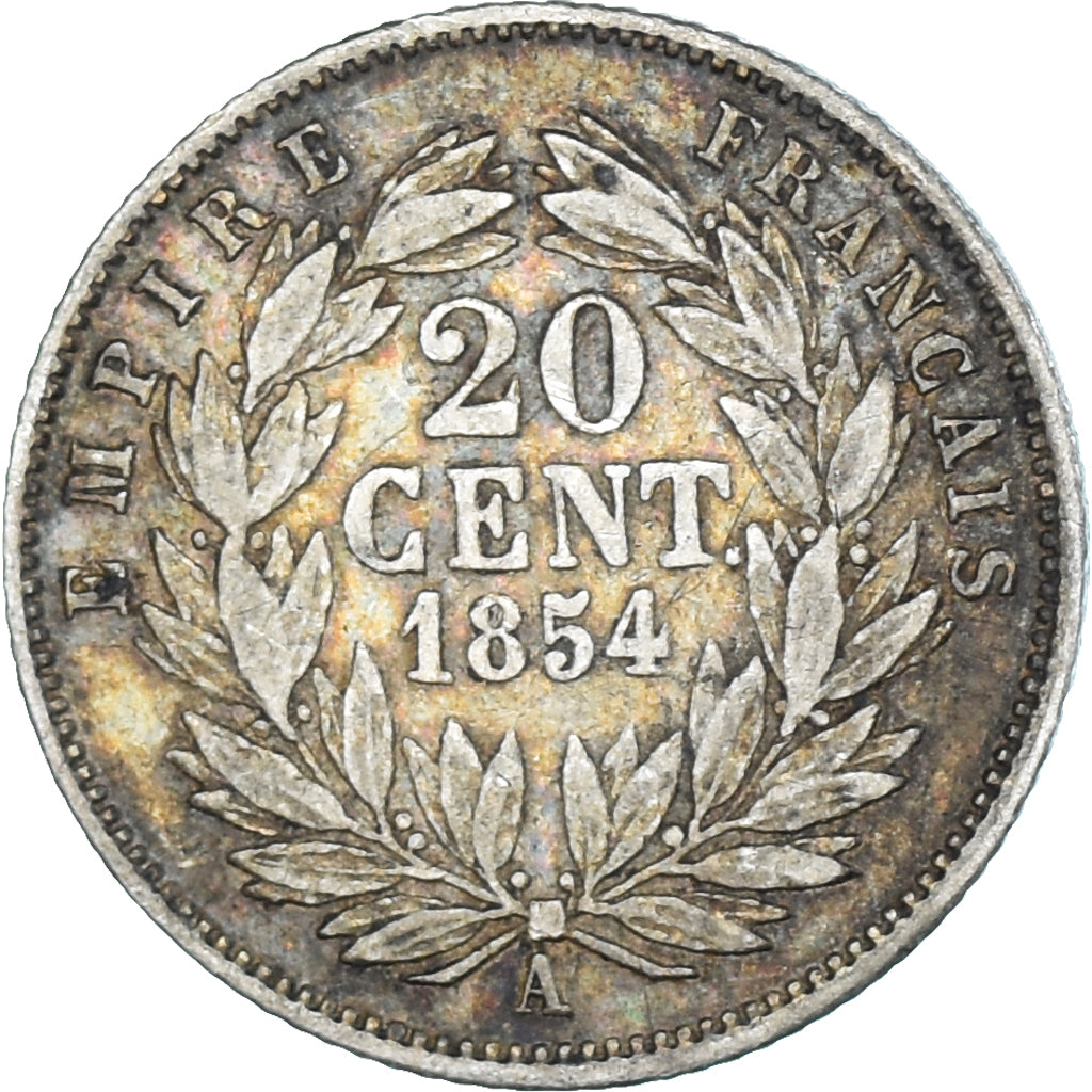 Moneta, Francia, Napoleon III, 20 Centimes, 1854, Paris, MB+, Argento