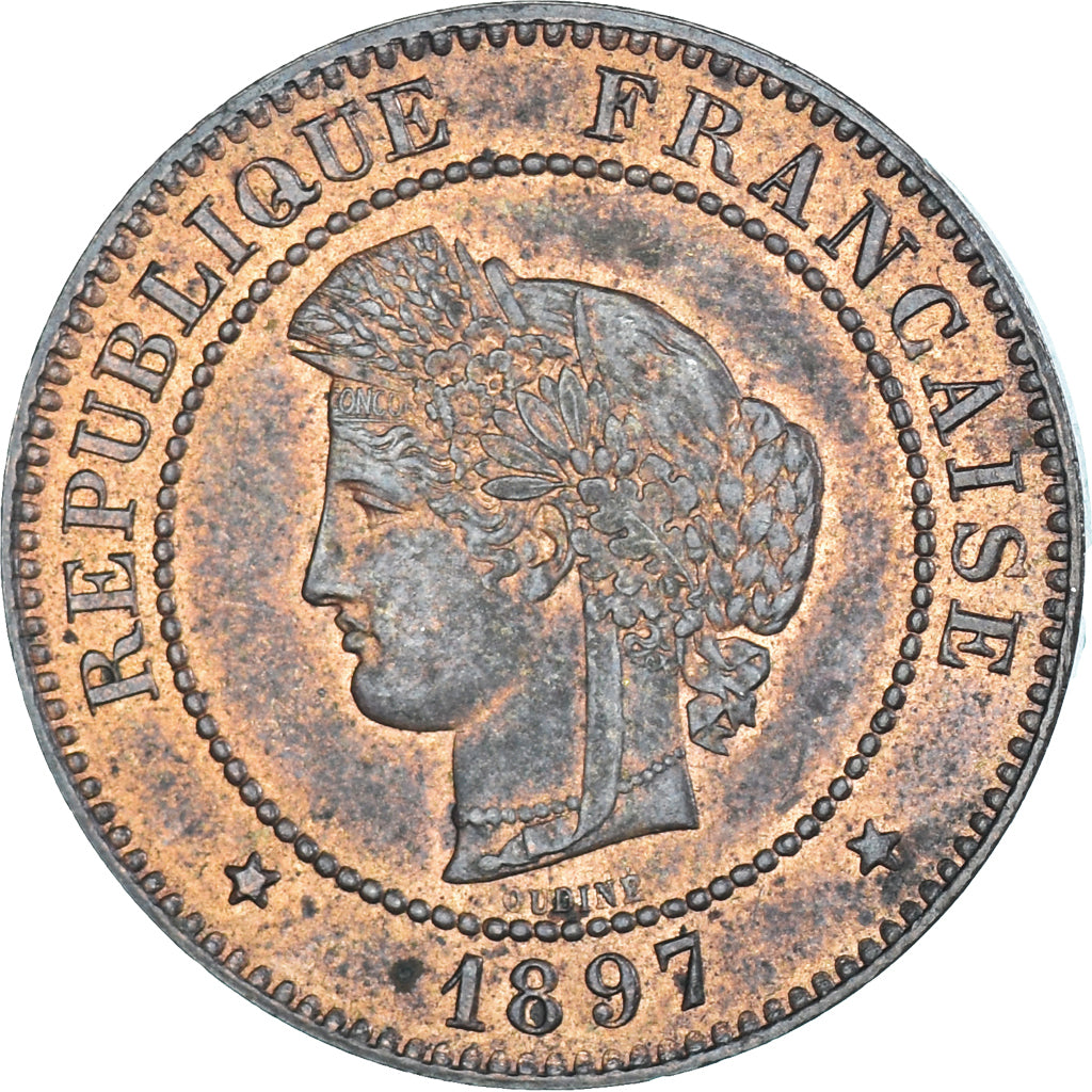 Coin, France, Cérès, 5 Centimes, 1897, Paris, Torche, EF(40-45), Bronze