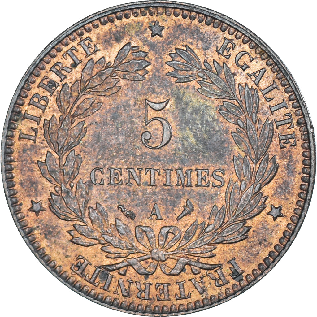 Coin, France, Cérès, 5 Centimes, 1897, Paris, Torche, EF(40-45), Bronze