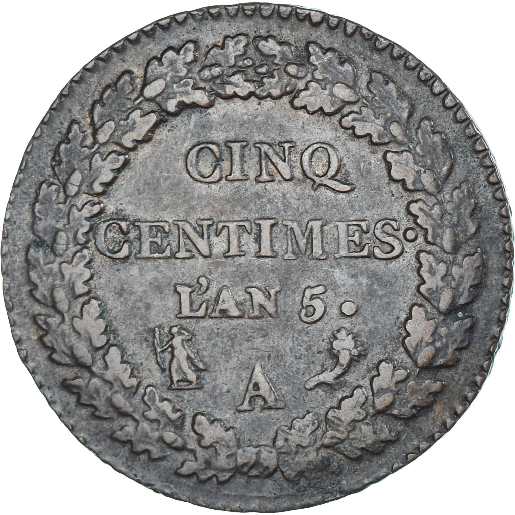 Coin, France, Dupré, 5 Centimes, AN 5, Paris, VF(30-35), Copper, Gadoury:126