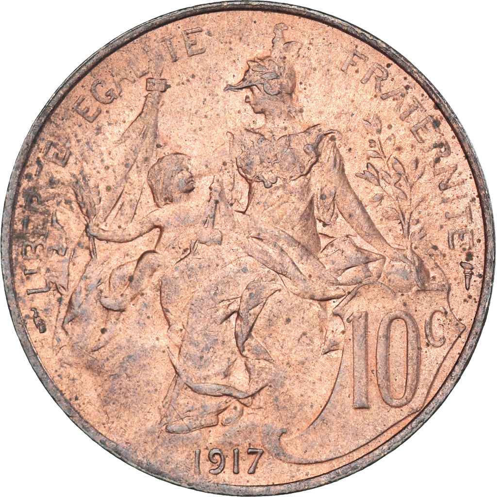 Coin, France, Dupuis, 10 Centimes, 1917, Paris, AU(50-53), Bronze, Gadoury:277