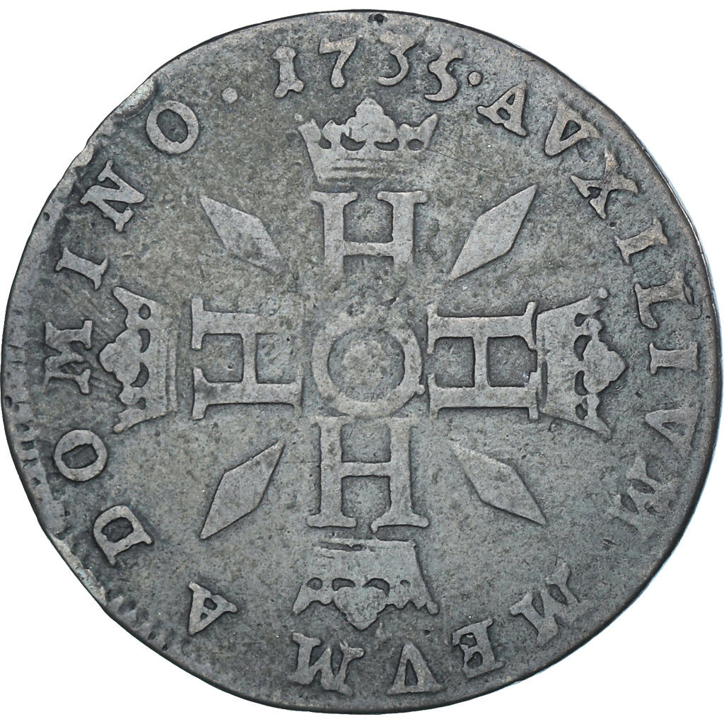 Moneta, Monaco, Honore III, 3 Sols, Pezetta, 1735, Monaco, VF(20-25), Bilon