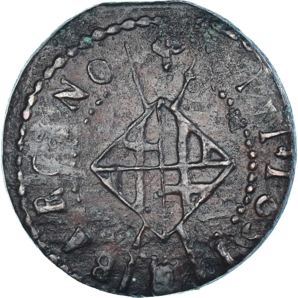 Moneda, España, CATALONIA, Louis XIV, Seiseno, 1651, Barcelona, BC+, Cobre