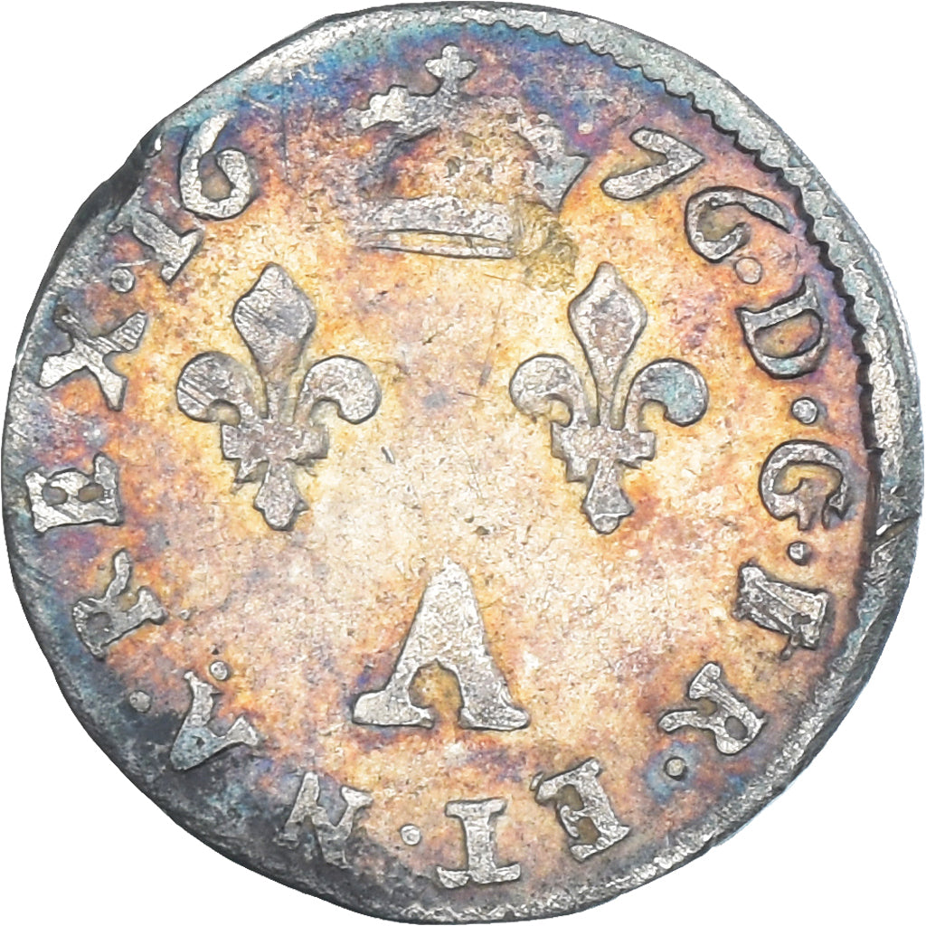 Coin, France, Louis XIV, 2 Sols des Traitants, 1676, Paris, VF(30-35), Silver