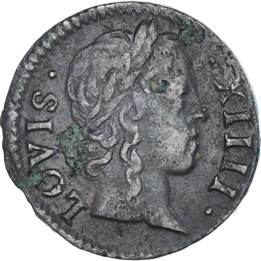 Coin, France, Louis XIV, Denier Tournois, 1649, Paris, 49/48, VF(30-35), Copper