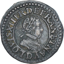 Moneta, Francia, Louis XIII, Double Tournois, 1618, Lyon, BB, Rame, Gadoury:5