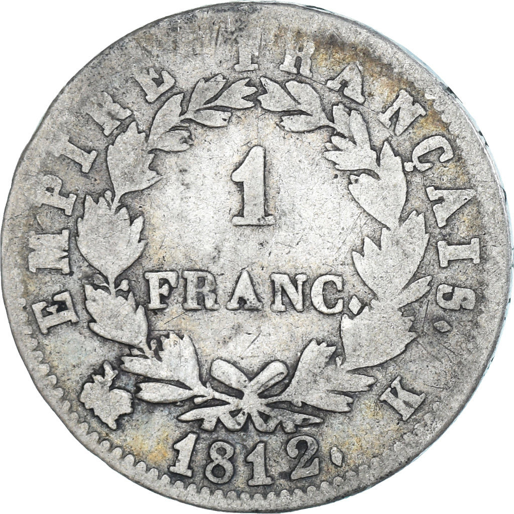 Münze, Frankreich, Napoleon I, 1 Franc, 1812, Bordeaux, SGE+, Silber