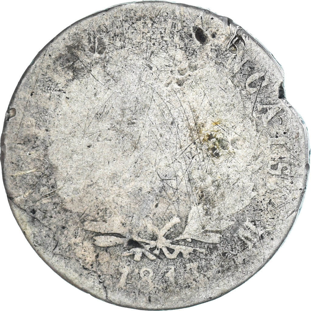 Coin, France, Napoleon I, 1 Franc, 1813, Toulouse, VG(8-10), Silver, Gadoury:447
