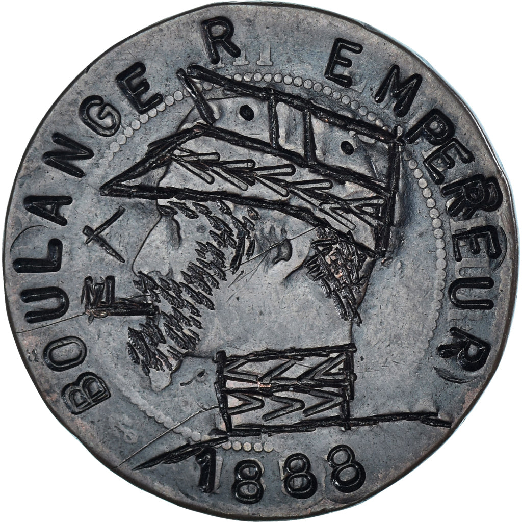 Coin, France, Module de 10 Centimes, 1888, Satirique, VF(30-35), Copper