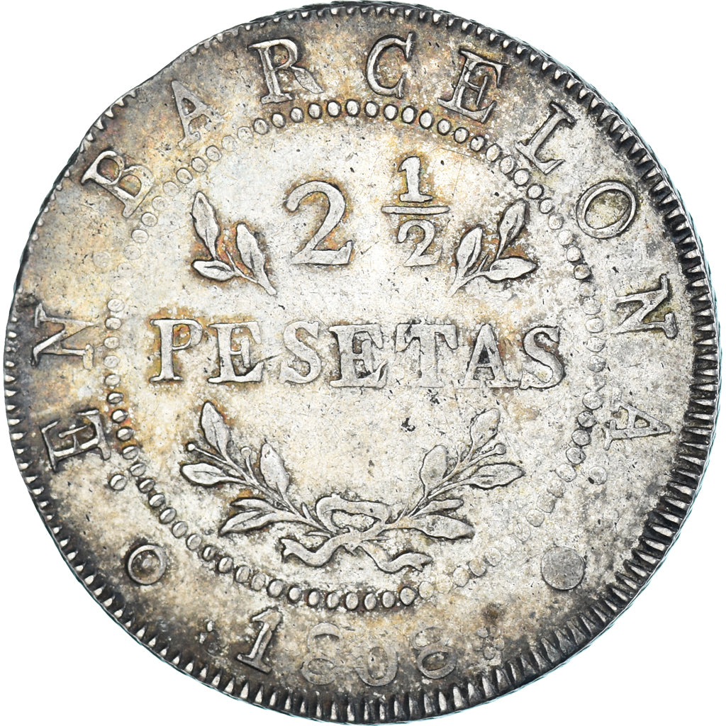 Monnaie, Espagne, CATALONIA, Joseph (Jose) Napolean, 2-1/2 Pesetas, 1808