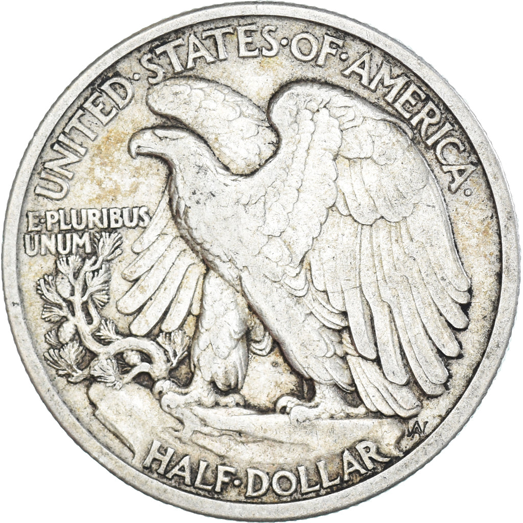 Coin, United States, Walking Liberty Half Dollar, Half Dollar, 1917, U.S. Mint