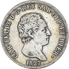 Münze, Italien Staaten, SARDINIA, Carlo Felice, 5 Lire, 1827, Torino, SS