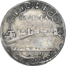 Coin, SWISS CANTONS, BASEL, 1/4 Thaler, 1740, Basel, VF(30-35), Silver, KM:143