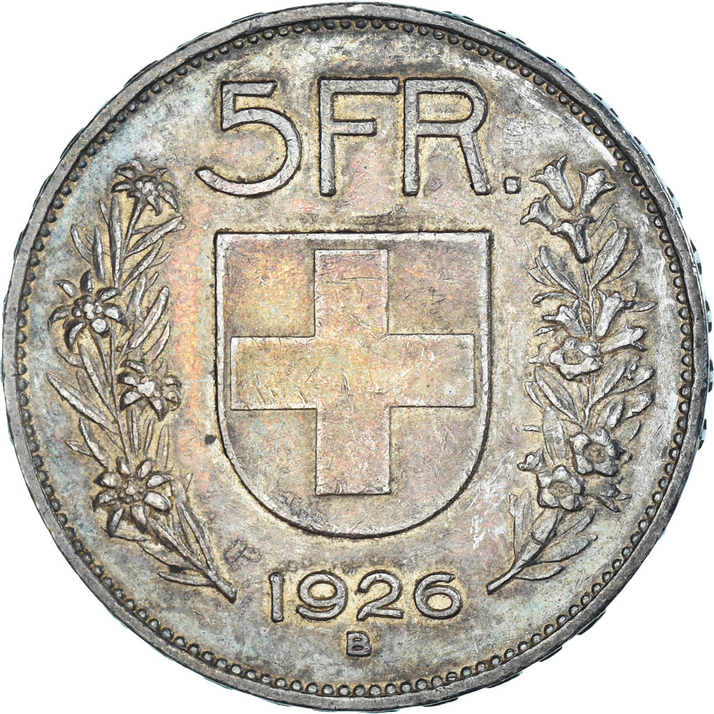 Coin, Switzerland, 5 Francs, 1926, Bern, AU(50-53), Silver, KM:38