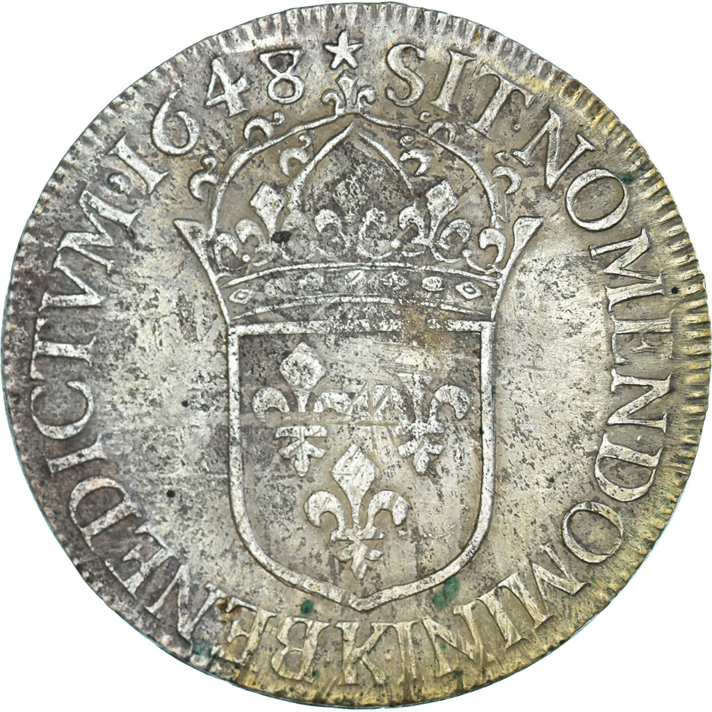 Coin, France, Louis XIV, Écu à la mèche longue, 1648, Bordeaux, Variety