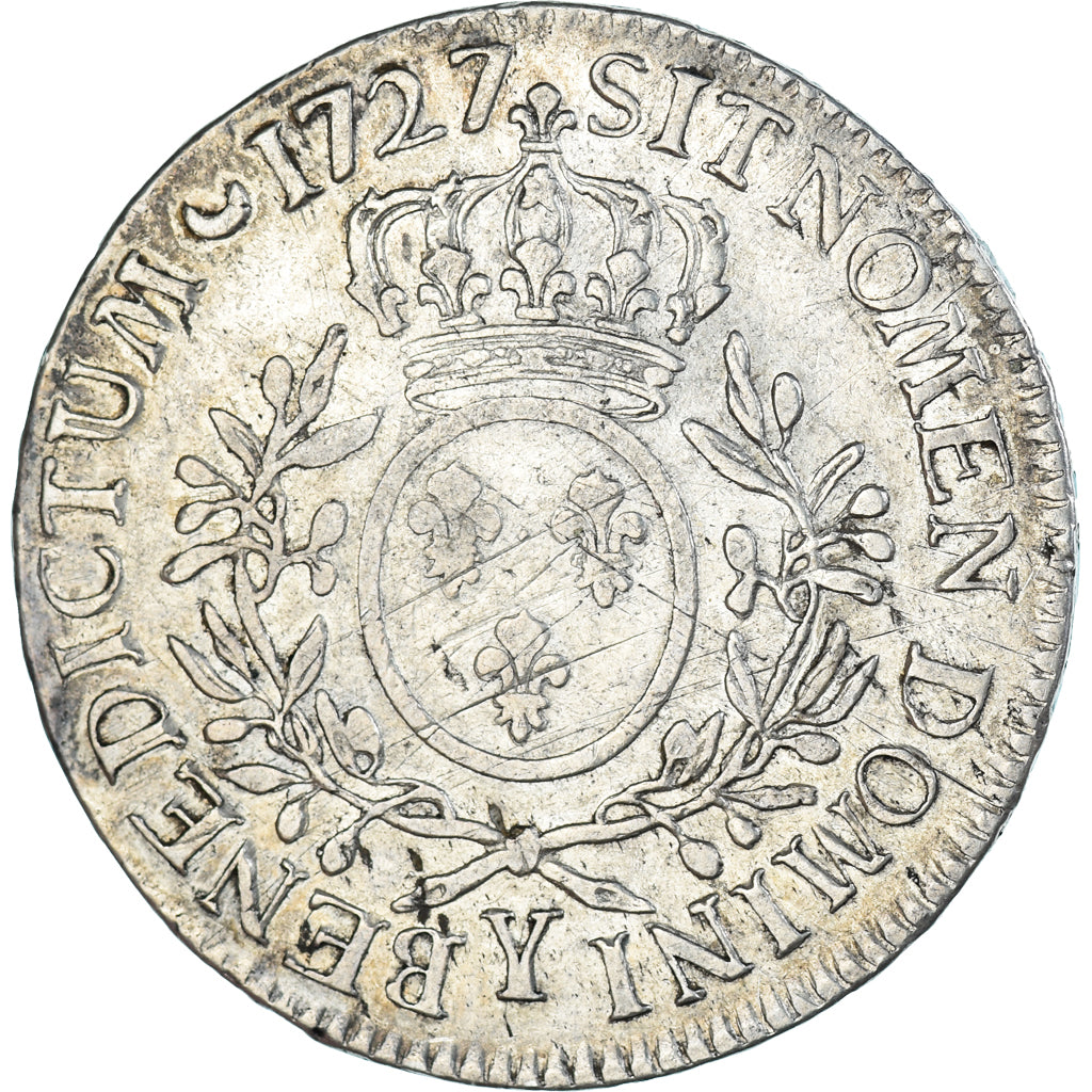 Monnaie, France, Louis XV, Ecu aux branches d'olivier, 1727, Bourges, TB+