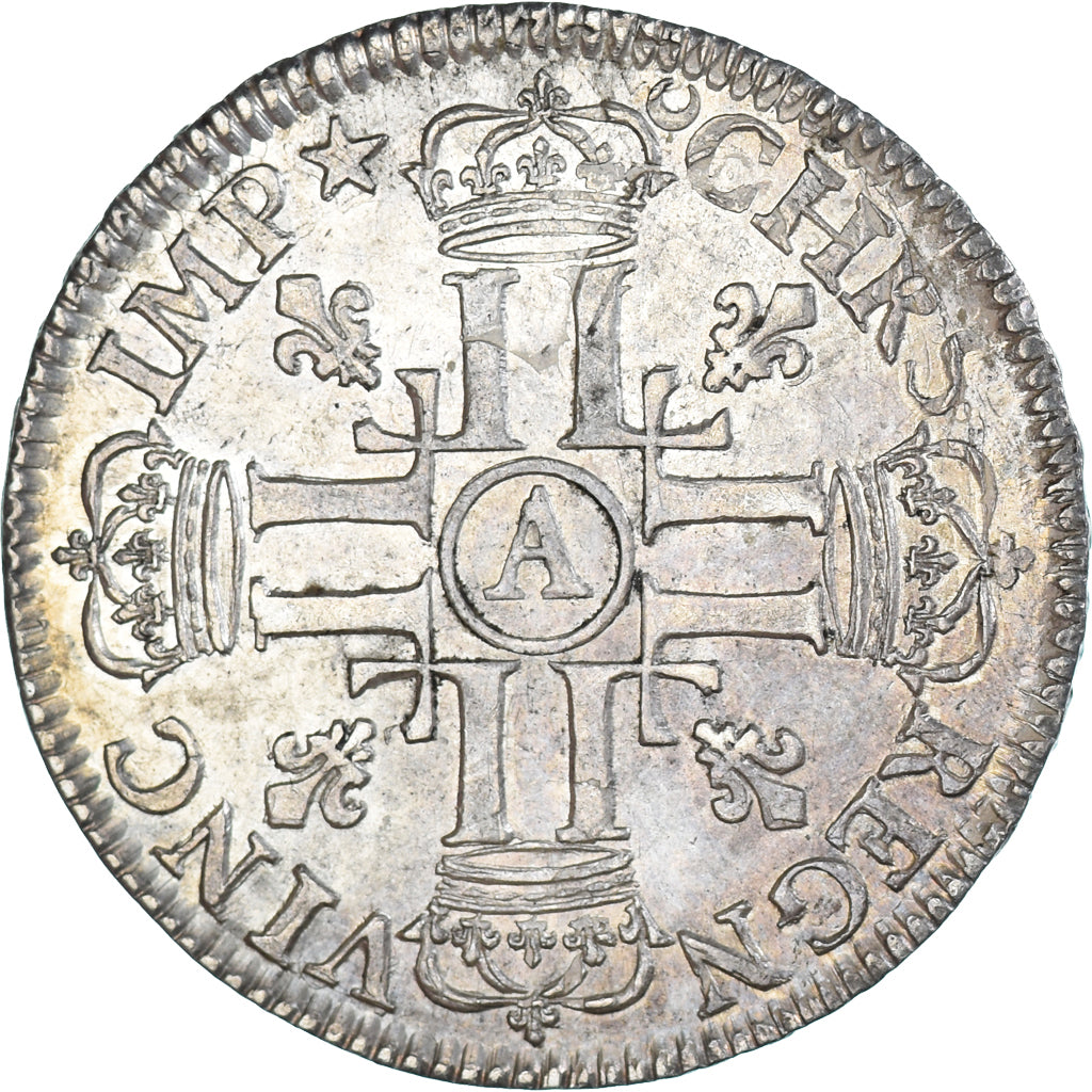 Coin, France, Louis XIV, 1/2 Écu aux huit L, 1691, Paris, AU(50-53), Silver